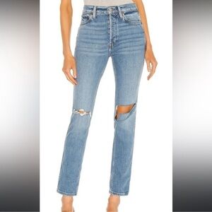 Re/done 80's slim straight ripped jeans